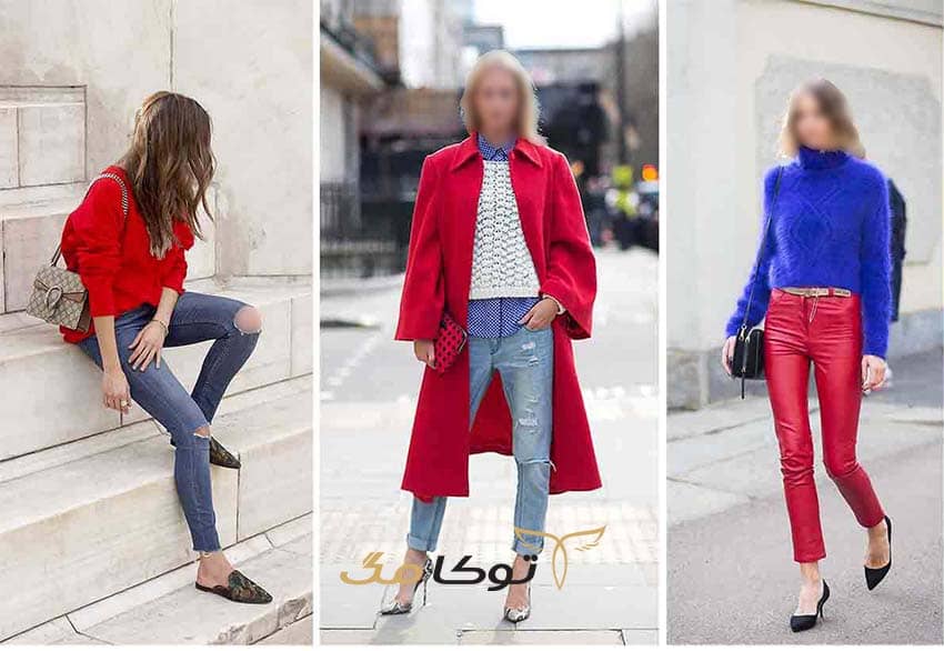 ست لباس آبی با قرمز