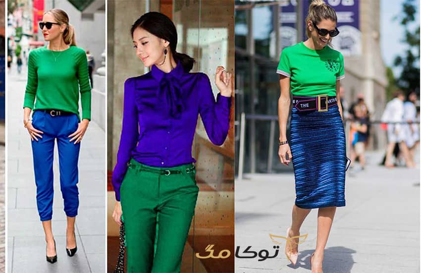 ست لباس آبی با سبز