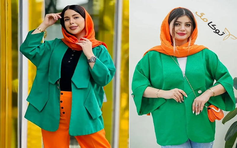 نارنجی بهترین رنگ برای ست با مانتو سبز