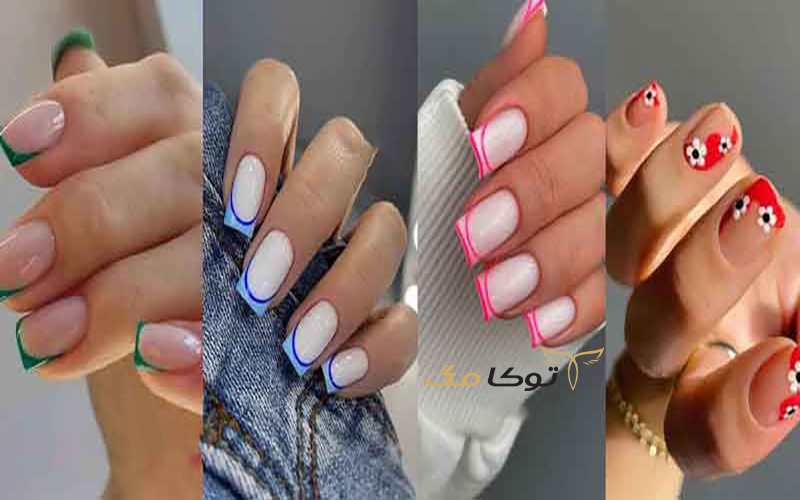 فرنچ ساده یا رنگی برای ناخن تابستانی