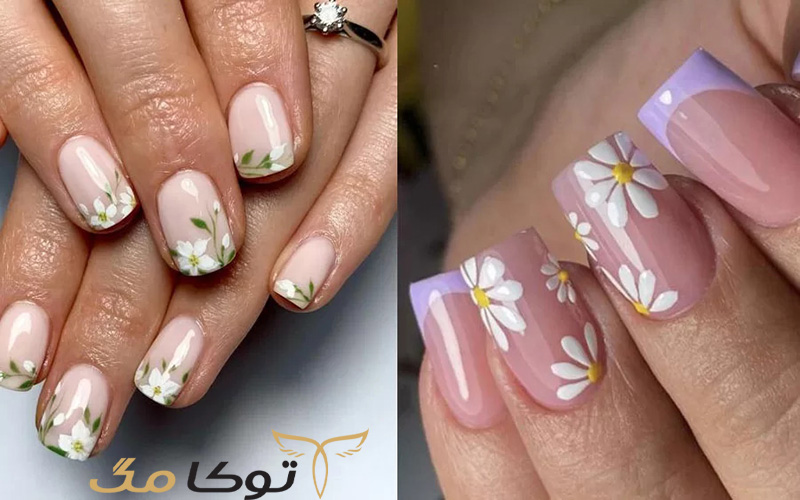 استفاده از طراحی گل برای ناخن تابستانی