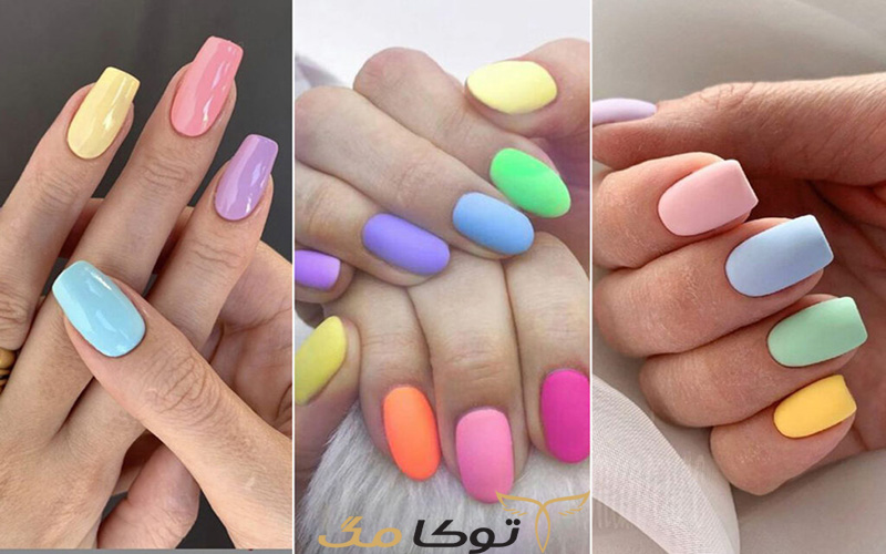 رنگ های پاستیلی برای طرح های ناخن بهاری