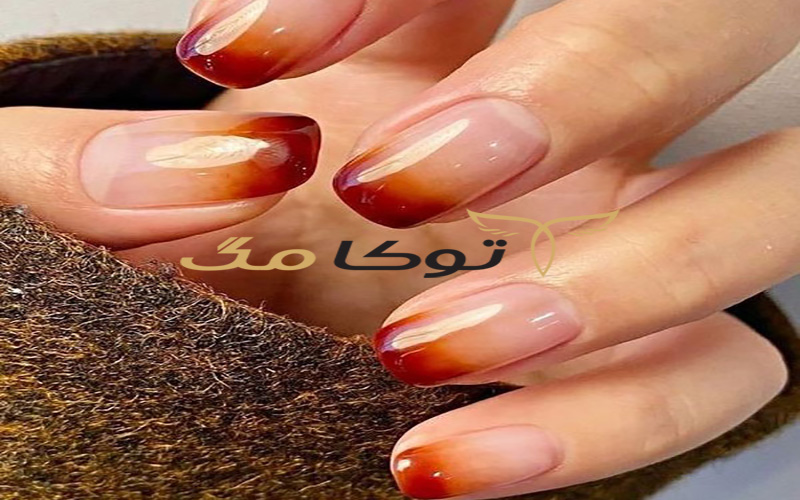 طراحی ناخن ombre پاییزی