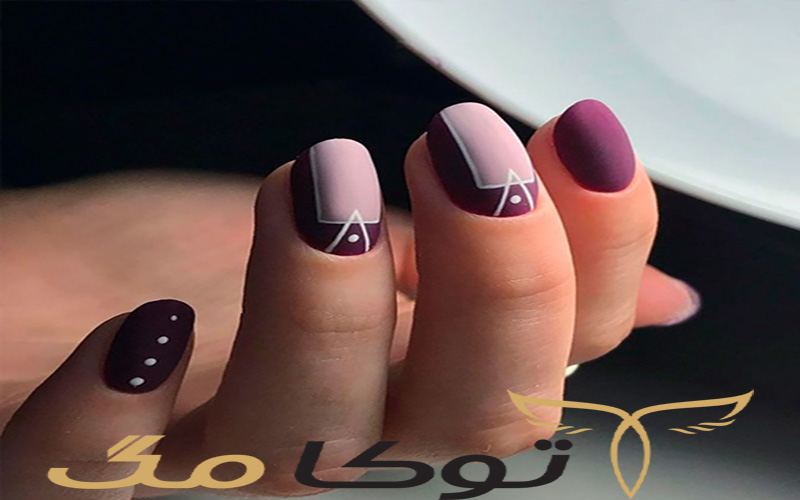 ترکیب رنگ بنفش و صورتی برای طرح های جذاب ناخن مناسب زمستان