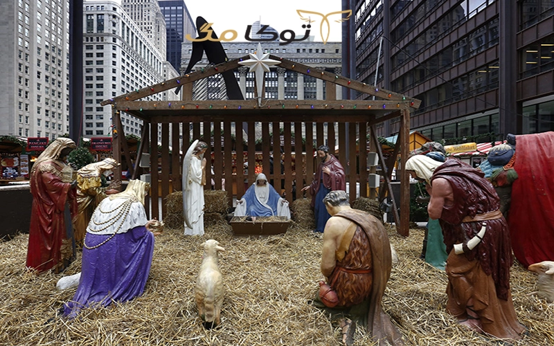 مراسم مغاره Nativity scene برای جشن کریسمس
