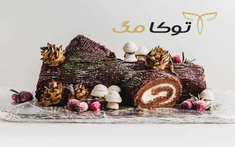 بوش دو نوئل Bûche de Noël برای جشن کریسمس