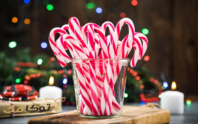 آبنبات های عصایی برای جشن کریسمس Candy cane