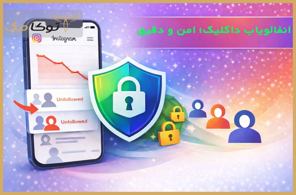 انفالویاب انلاین داکلیک؛ برنامه‌ای امن برای شناسایی افرادی که شما را آنفالو کرده‌اند. بدون نیاز به رمز.